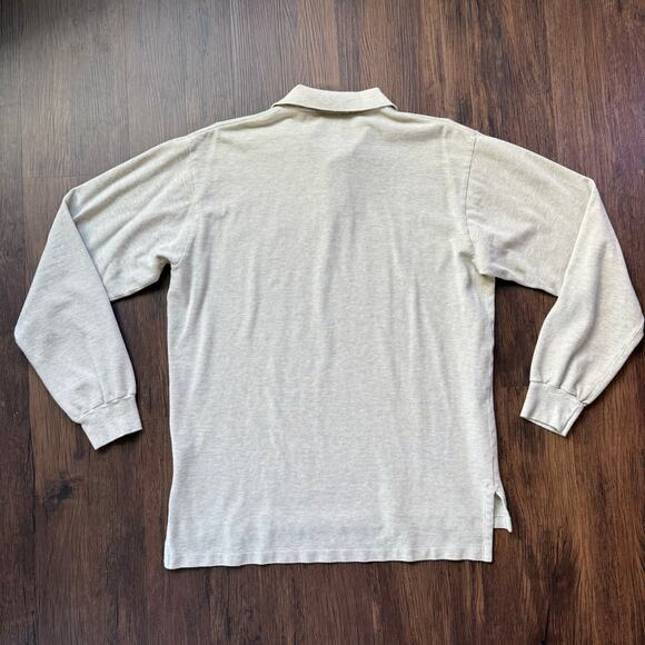 Polo Ralph Lauren Long Sleeve Polo Shirt Heather Oatmeal Men’s Large - Picture 2 of 4